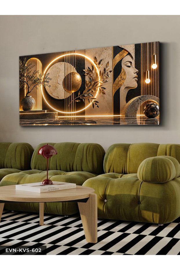 Round Patterns and Women's One-Piece Non-Lighted Canvas - Canvas Painting