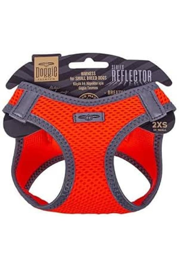 Cool Woven Reflector Series Small Breed Chest Harness Orange 2Xs-26-30Cm