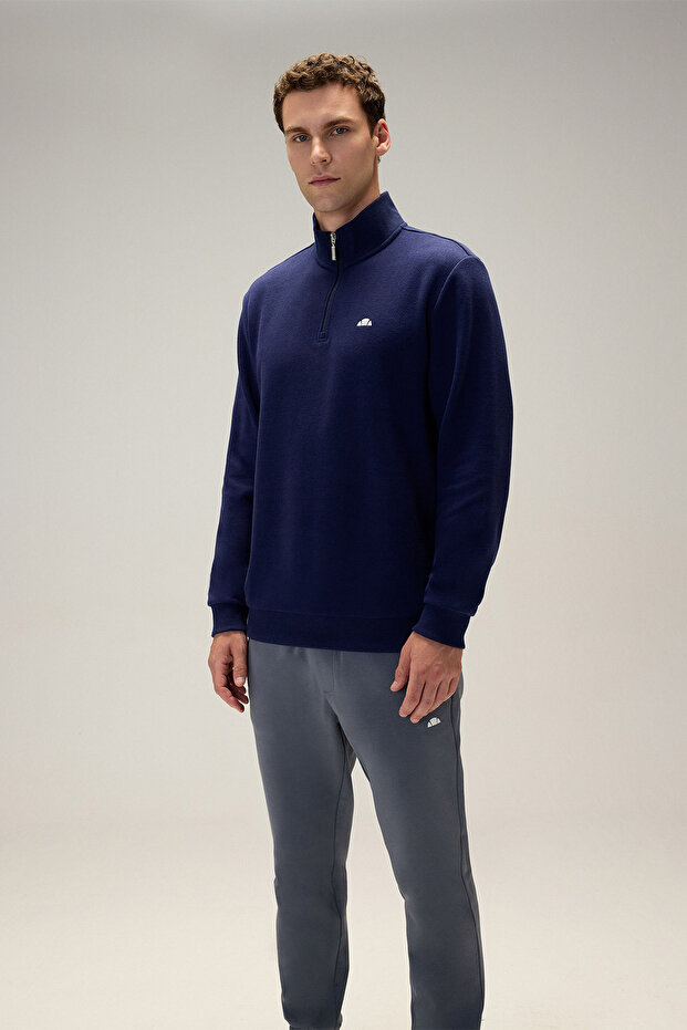 Half Zipper Men's Sweatshirt 5Wm1603-Nv