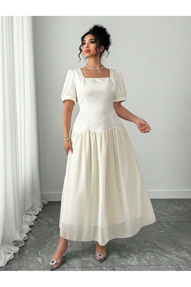 Rochie maxi, bej