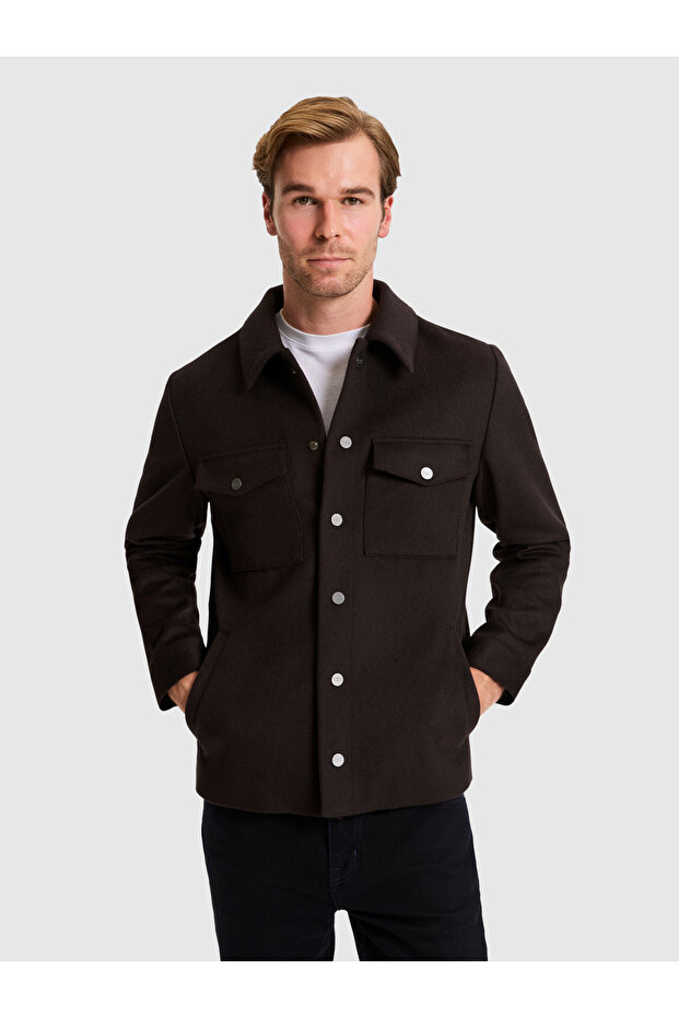 Brown Regular Fit Jacket 50332321-Vr029