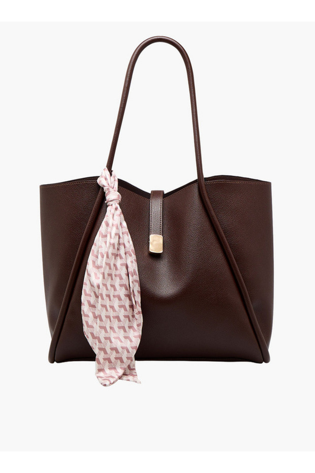 Scarf Accent Tote Bag with Double Handle