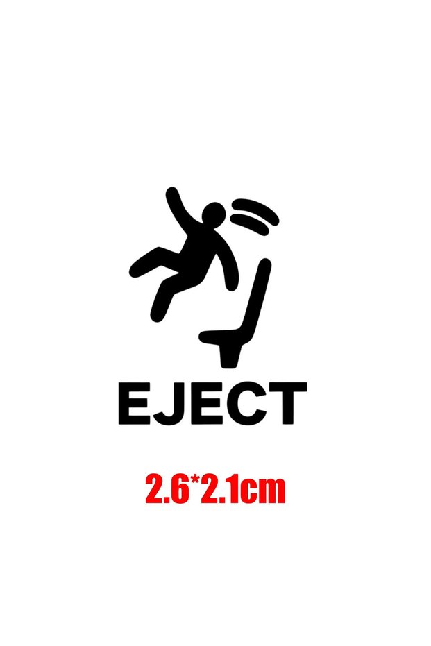 ملصق زر إخراج مضحك باللون الأسود - 5 قطع، ملصقات 'EJECT' مضحكة مقاومة للماء، ملصق داخلي من مادة PET