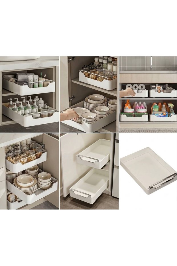 Rail-Mounted Inside Cabinet, Spacious and Practical Assembled Shelf - 27X33.5X5 Cm.