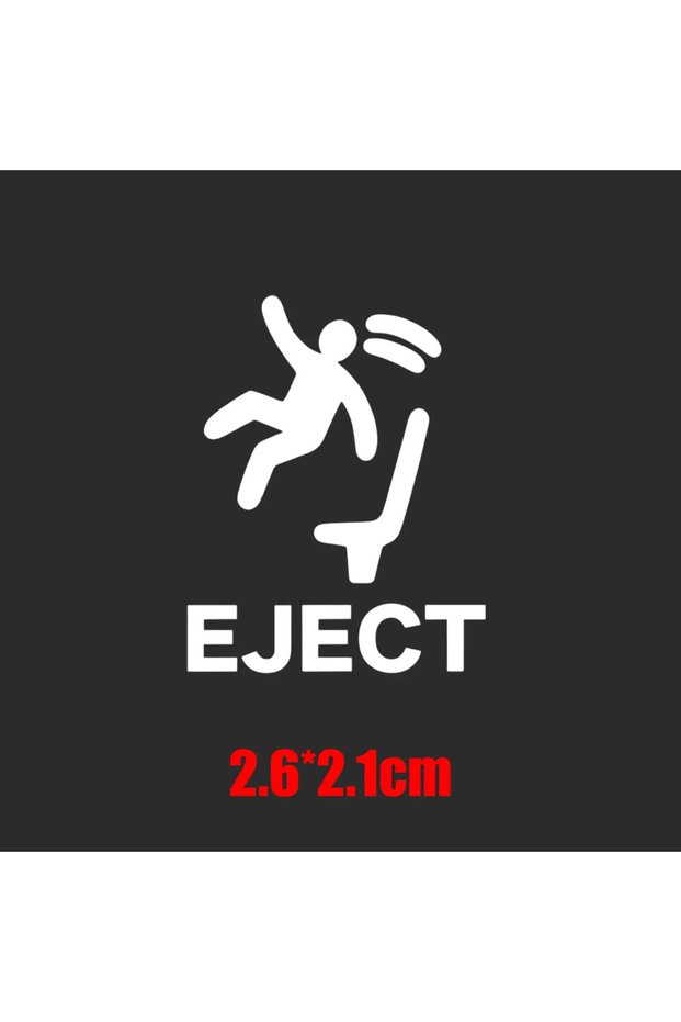 white-5pcs Funny Pop-Up Eject Button Sticker "Humorous 'EJECT' Stickers Waterproof Decal PET Interio