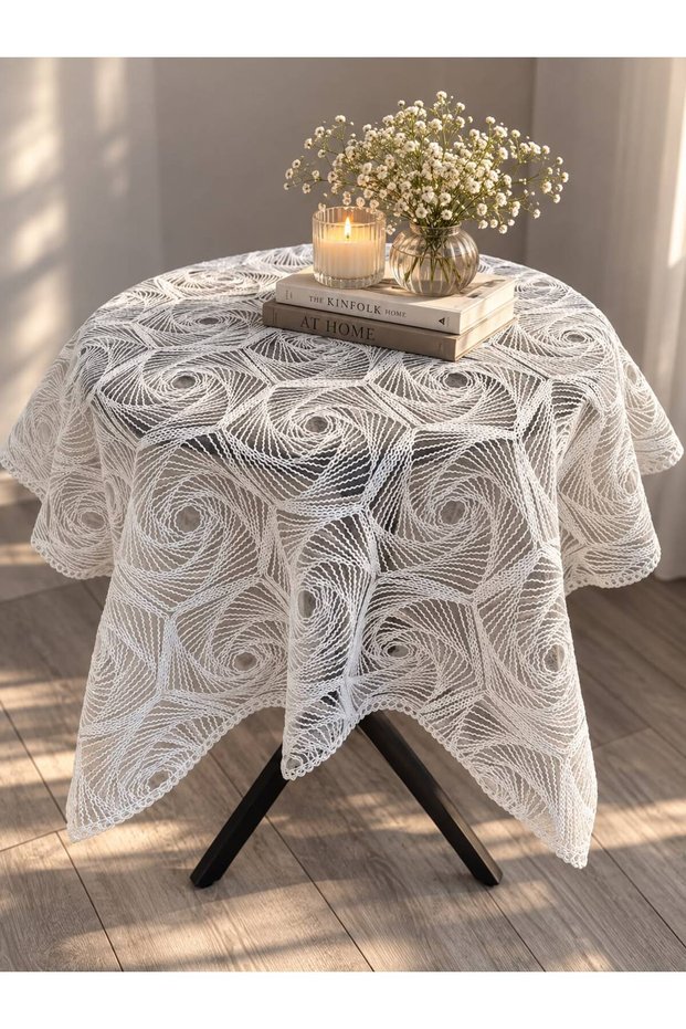 Şara Round Tablecloth / Fiskos Tablecloth Ecru