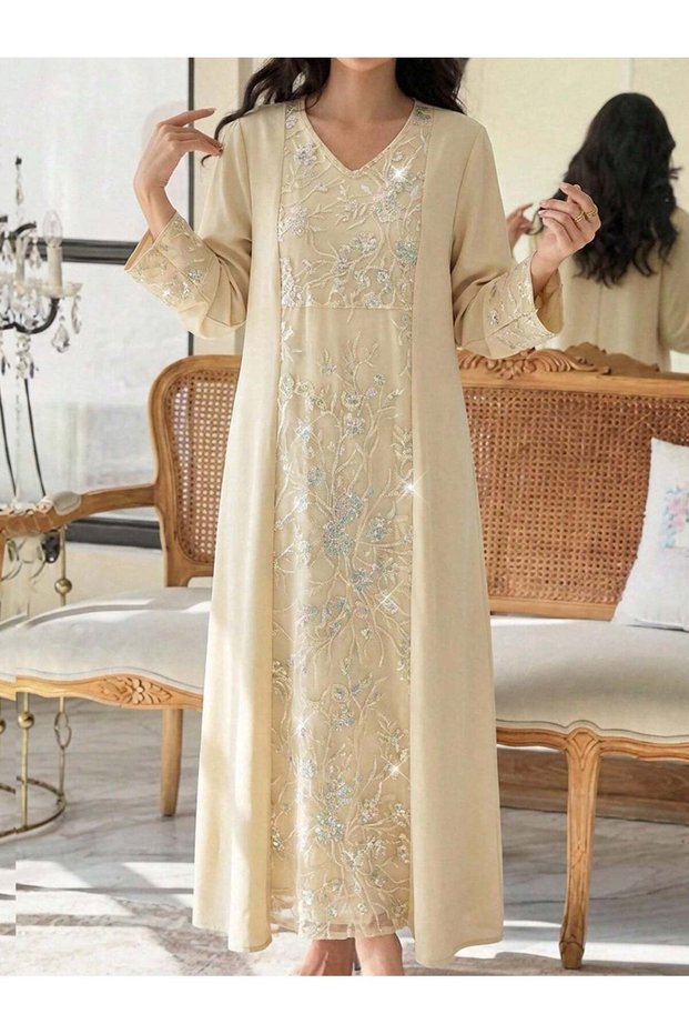 Rochie maxi, bej