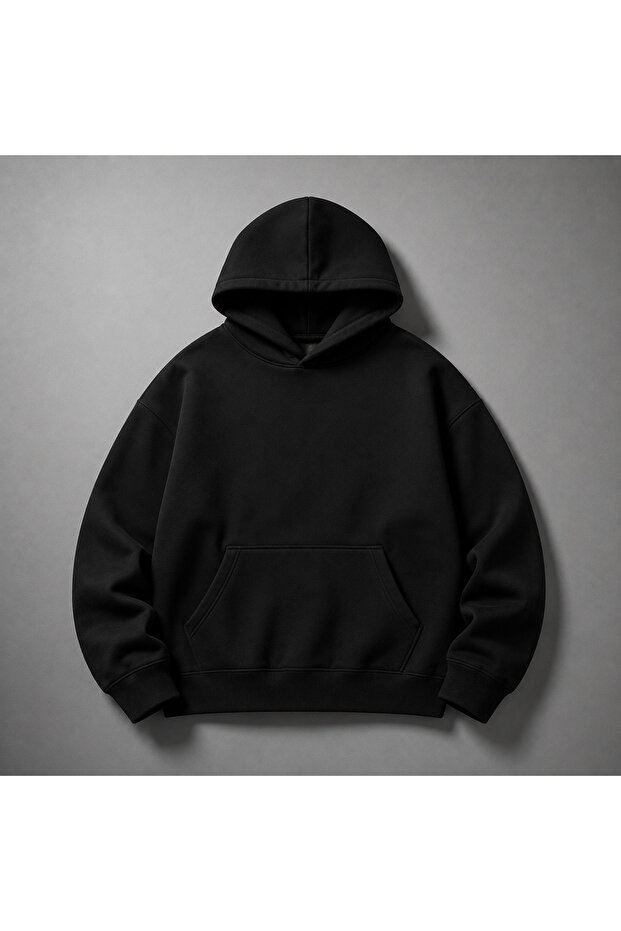 Unisex Women/Men Solid Color Special Design Oversize Cotton Hooded Sweatshirt