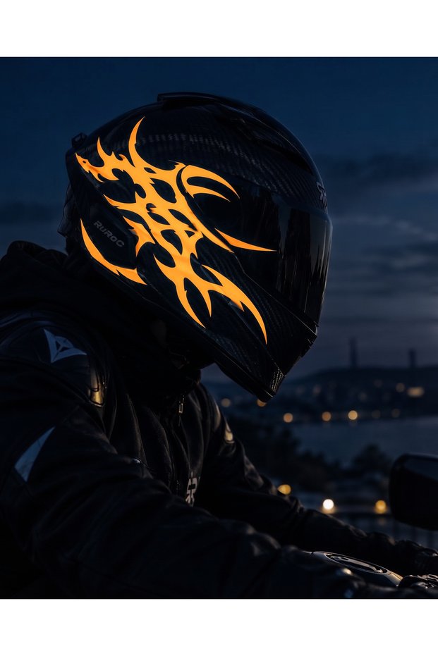 Ultra Tribal V2 Gothic Sticker with Reflectors for Helmet and Motorcycle (1 Piece)