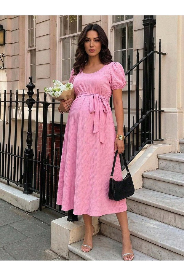 Rochie maxi, roz