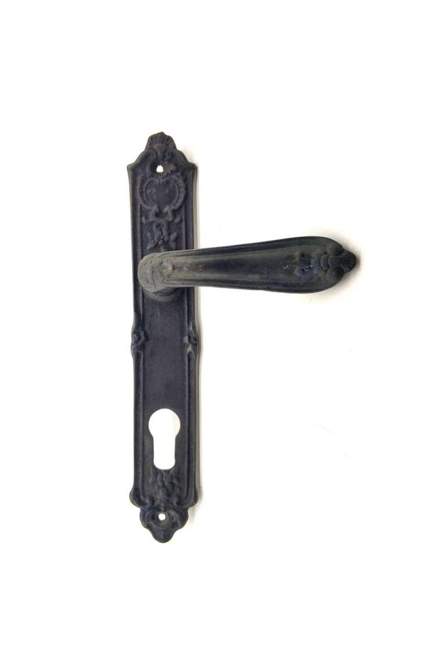 Antique Style Decorative Brass Floral Room Door Handle - 240X40 Mm, Oxide