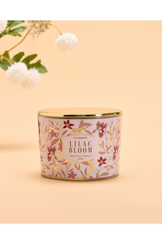 Lilac Bloom Glass Jar Candle With Lid