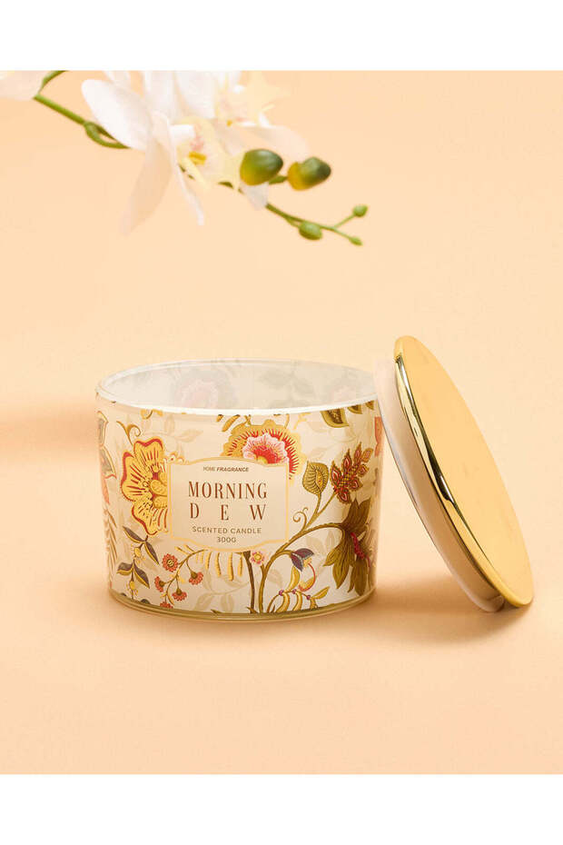 Morning Dew Glass Jar Candle With Lid