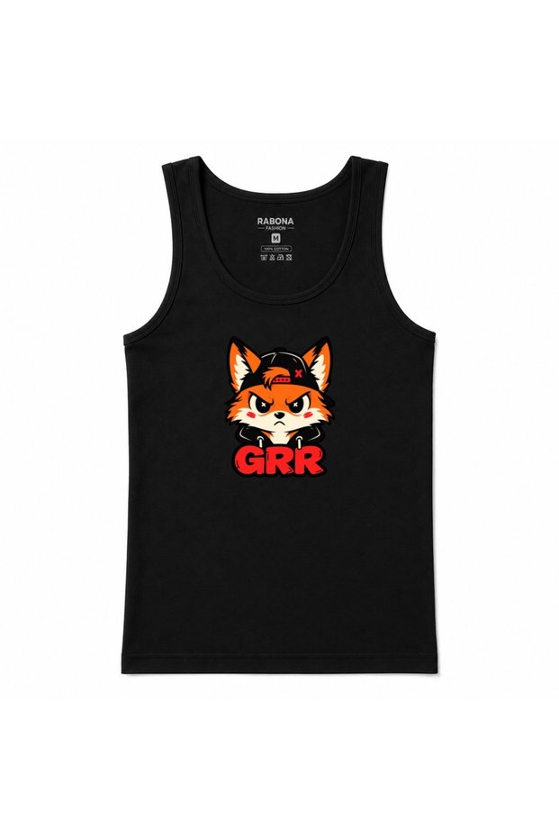 Street Grr – Angry Fox & Urban Attitude Graphic Tank Top