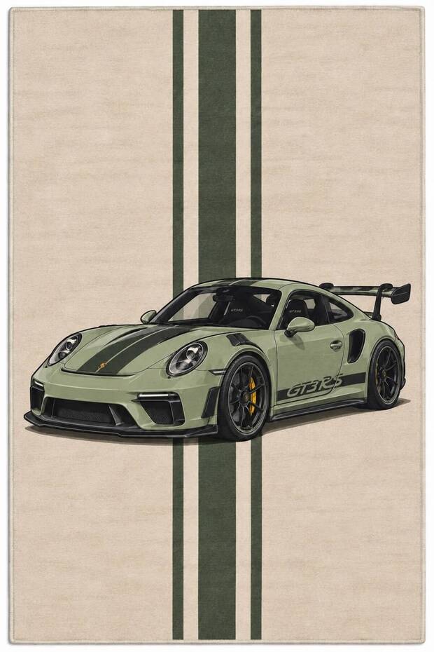 Eta Sports Race Car Patterned Woven Base Decorative Carpet Eta4319