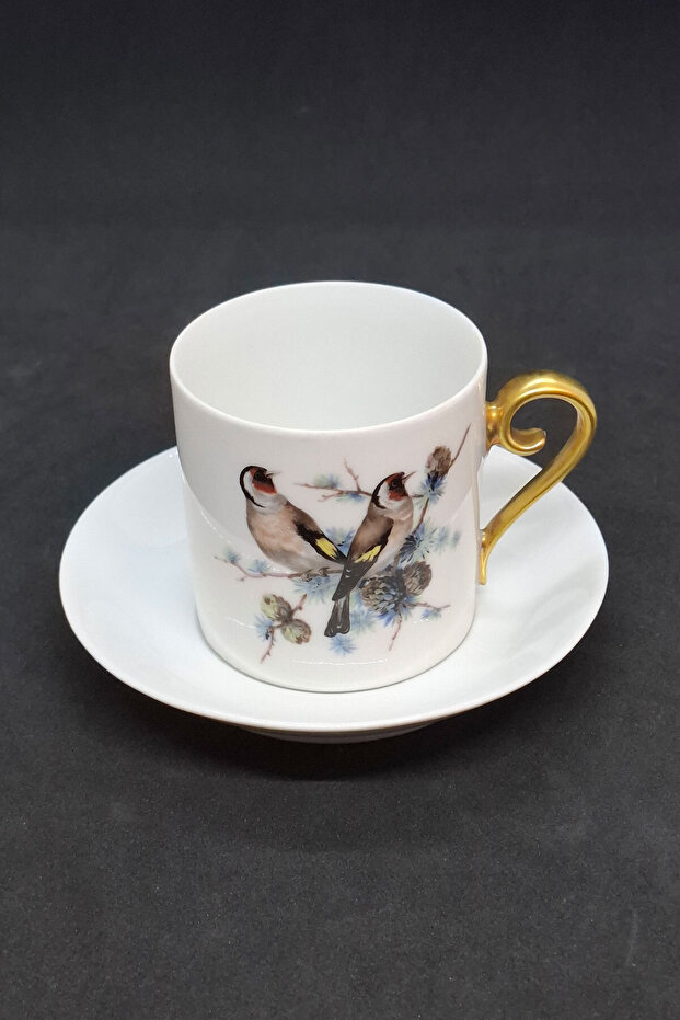 Tirschenreuth Sanak Bird Decorated Antique Porcelain Coffee Cup 130 ml