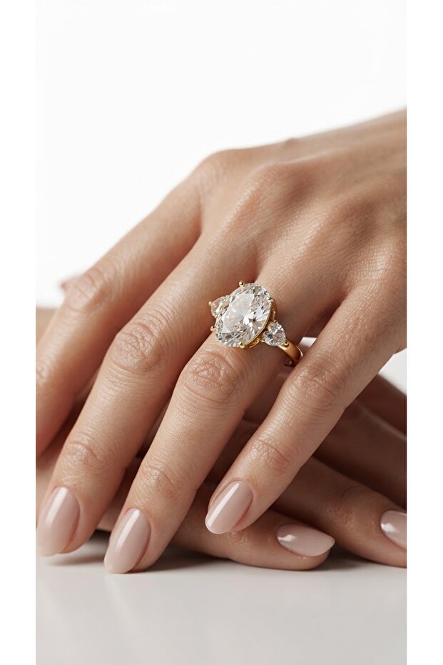Zircon Oval Single Stone Ring