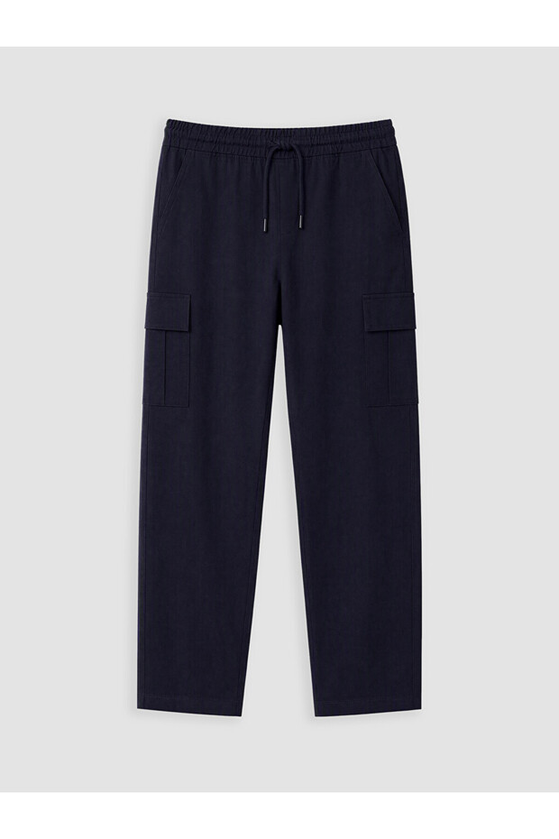 Ozmarka New Season Navy Blue Relax Fit Men's Cargo Pants