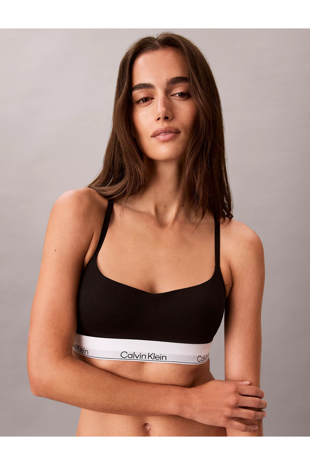 Women's Cotton Modal Lightly Padded Wire-Free Cross Strap Matching Black Bralet
