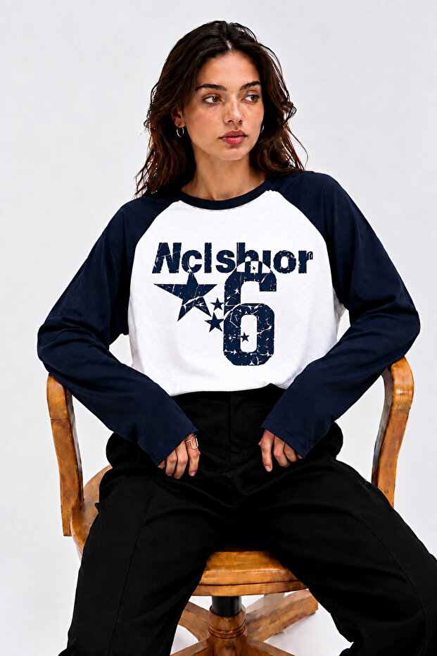 Women's Nclshior Printed Long Raglan Sleeve T-Shirt