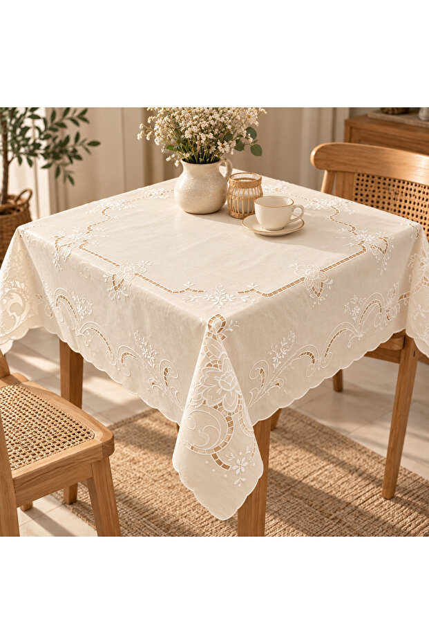 90 X 90 Square Pvc Oilcloth Wipeable Fiskos Tablecloth