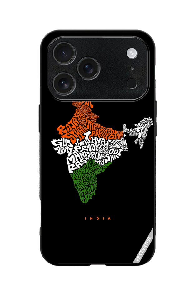Protective Case Cover For Apple iPhone 18 Pro Max India Map With All Indian States Name Design Multicolour