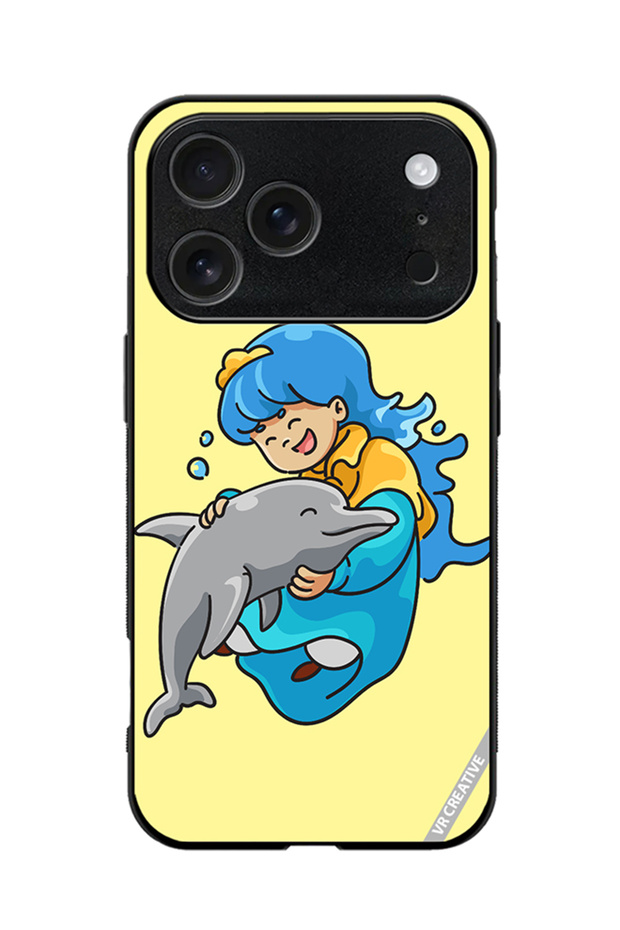 Protective Case Cover For Apple iPhone 17 Pro Max Blue Princess Design Multicolour