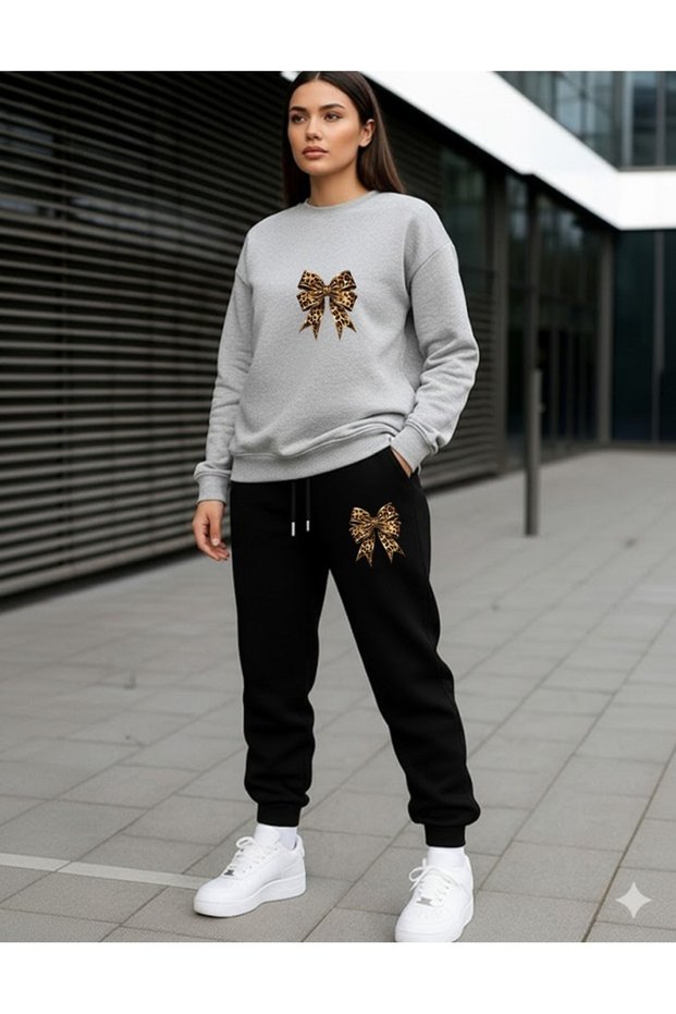 Unisex Oversize Winter Sweater 2 Thread Seasonal Tracksuit Set Casual Sport Stylish Two-Piece Set