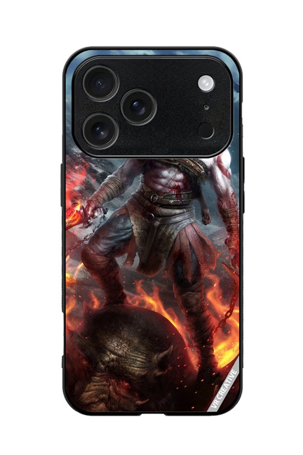 Protective Case Cover For Apple iPhone 17 Pro Max Kratos God Of War Game Design Multicolour