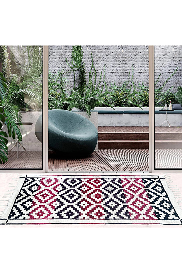 Traditional Ethnic Geometric Handwoven Cotton Area Rug – 35 x 60 Inches
