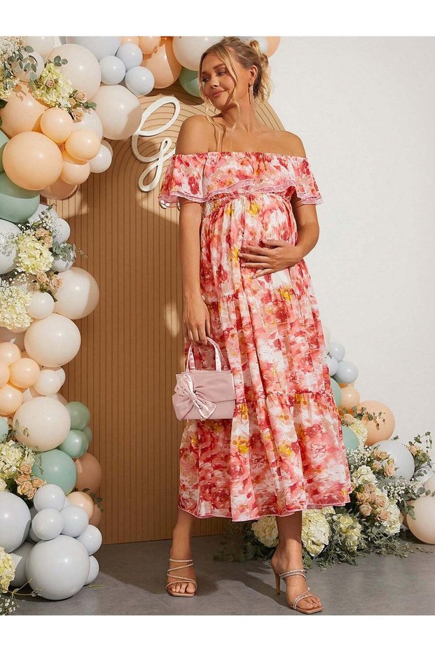 Rochie maxi, roz