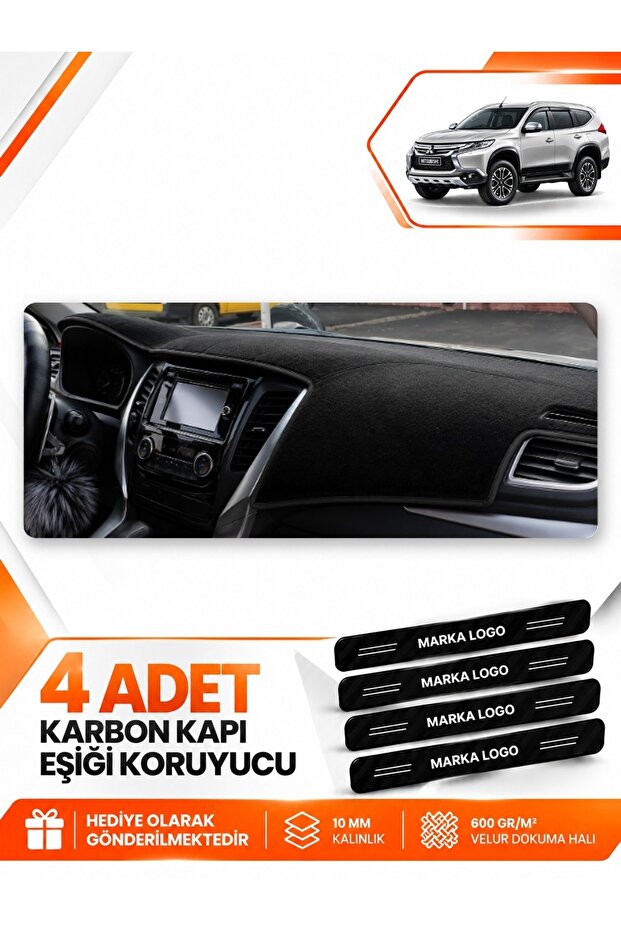 Mitsubishi Pajero Sport (2015-Onwards) Compatible Dashboard Protection Cover Carpet Cover - Black - Mi009