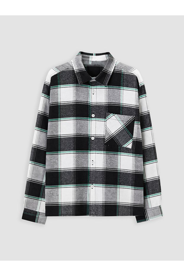 Plaid Patterned Long Sleeve Boys' Shirt