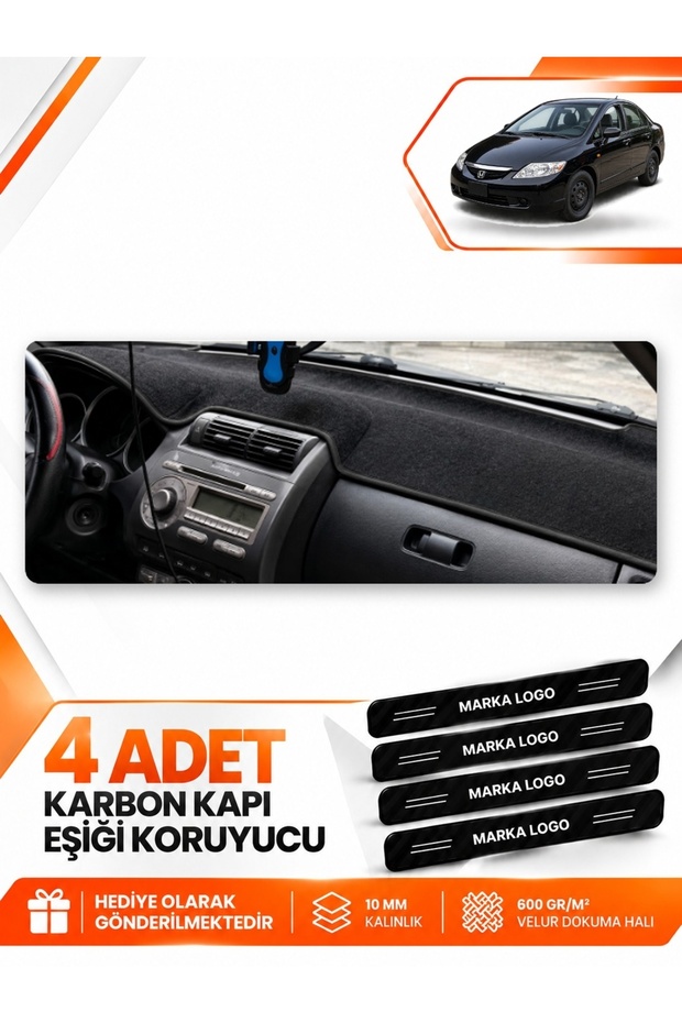 Honda City (2002-2007) Compatible Torpedo Protection Protective Case Carpet Cover Chest Panel - Black - Ho002