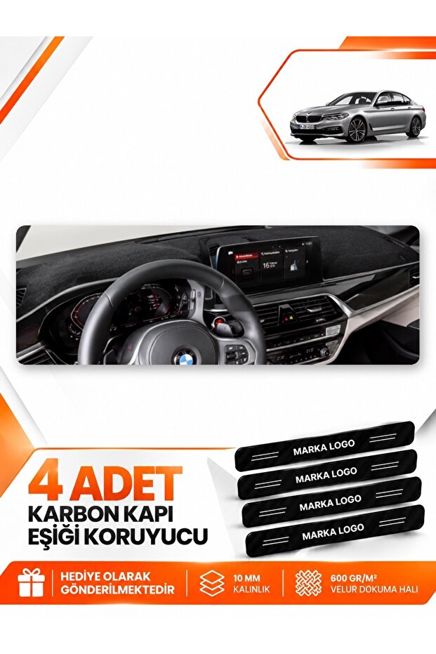 Bmw G30 G31 G38 (2017-2023) Compatible Front Torpedo Protection Case Carpet Protector - Black-Grey - Bm008