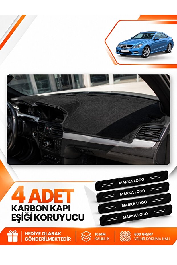 Mercedes C207 (2009-2017) Compatible Dashboard Protection Protective Cover Carpet Cover - Black - Mb008