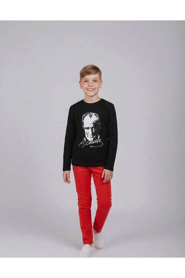 Boy's 23 April - 29 October Performance Outfit Long Sleeve T-Shirt and Inside-Adjusted Pants 2-Piece Set