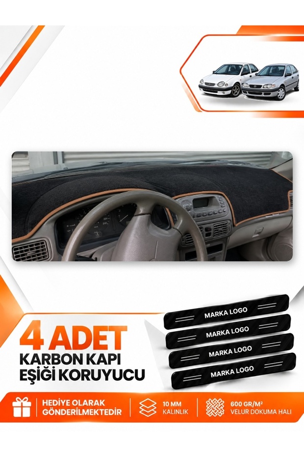 Toyota Corolla Terra E110 (1997-2002) Compatible Dashboard Protection Cover - Black-Brown - To013