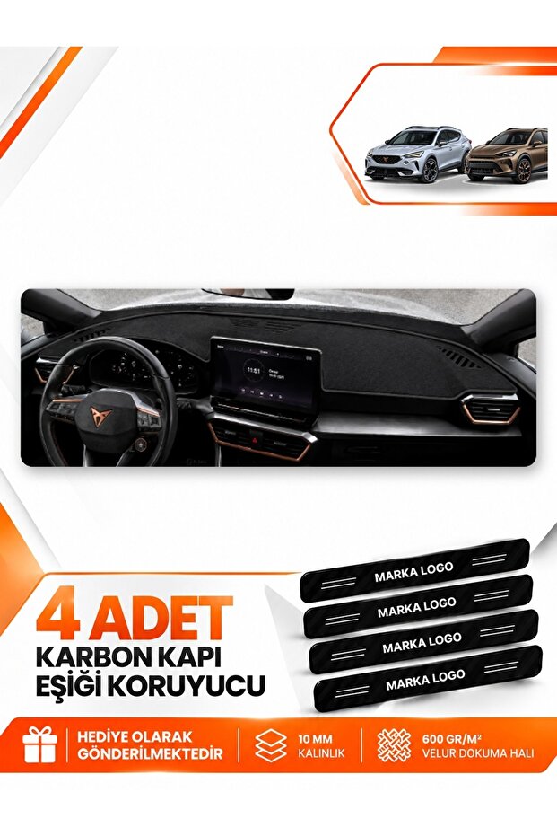 Cupra Formentor (2020-2026) Compatible Torpedo Protection Protective Case Carpet Cover Chest - Black - Se011