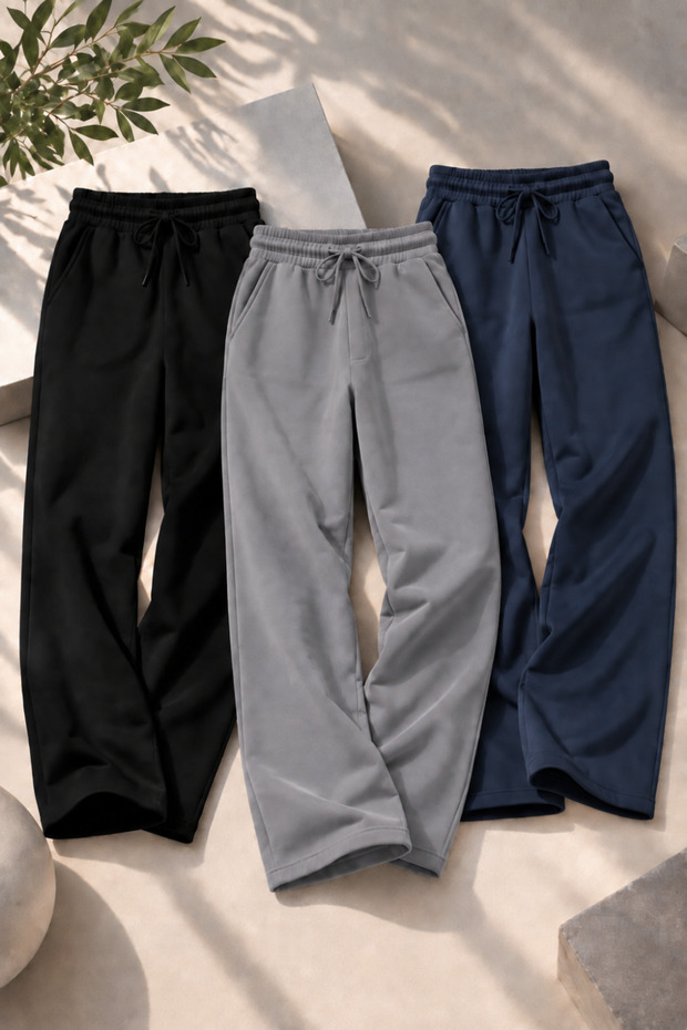 Men's Elastic Baggy Sweatpants 3-Piece Set