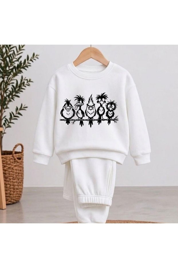 Team Sweatshirt Çrplmşkuşprinted Girls' and Boys' Crew Neck Sweatshirt