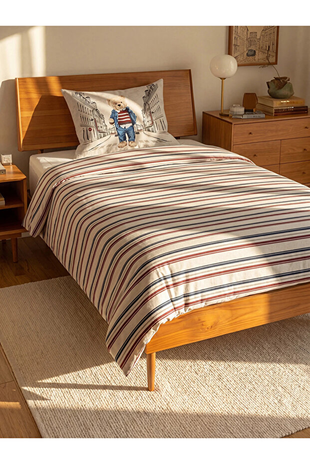 Lcw Home Mixed Bear Printed Cotton Single Duvet Cover Set