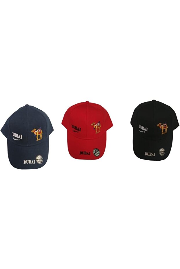 3 pack Cap Dubai Souvenir embroidery free size unisex
