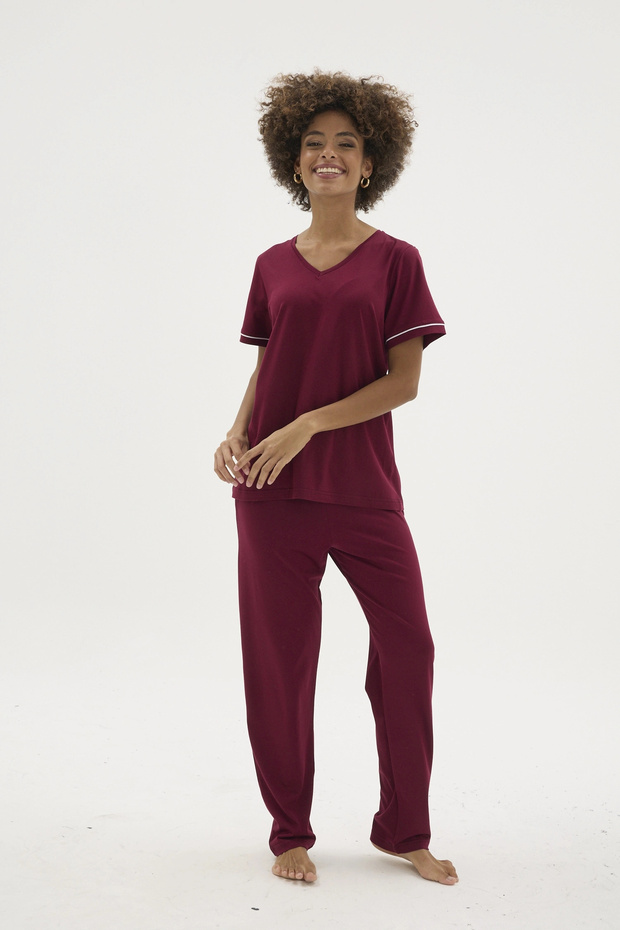 Uslucan Alişveri̇ş Kkt-26162K Women's V-Neck Pajama Set