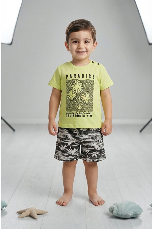 Paradise Print 2-Piece Baby Set with Shorts