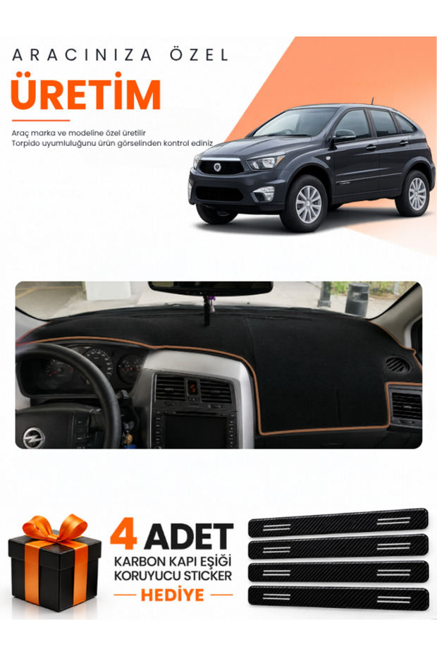 Ssangyong Nomad (2005-2012) Compatible Torpedo Protection Cover Auto Cover - Black-Brown - Ss001