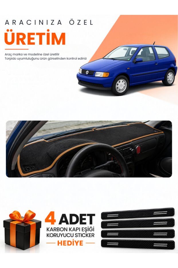 Volkswagen Polo Classic (1997-2001) Compatible Dashboard Protection Cover Auto Cover - Dark Brown - Vw018
