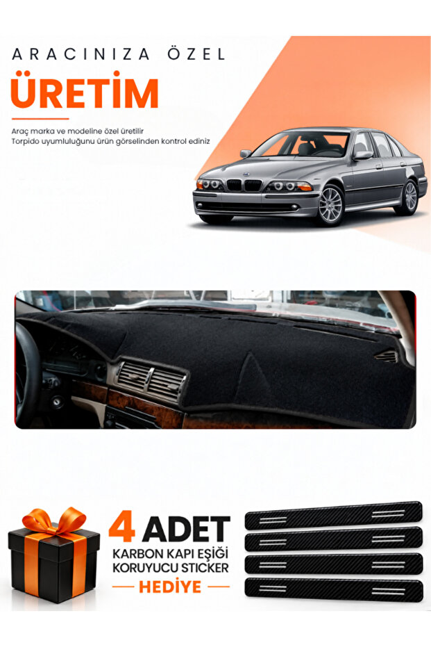Bmw E39 (1995-2003) Compatible Dashboard Protection Cover Auto Cover - Black - Bm009
