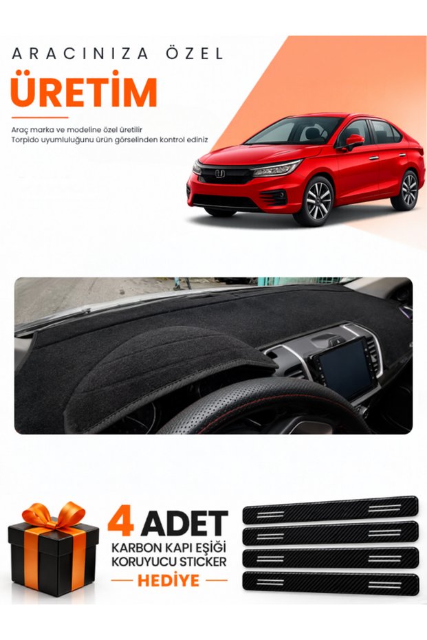 Honda City (2020-2024) Compatible Dashboard Protection Cover Auto Cover - Black - Ho003