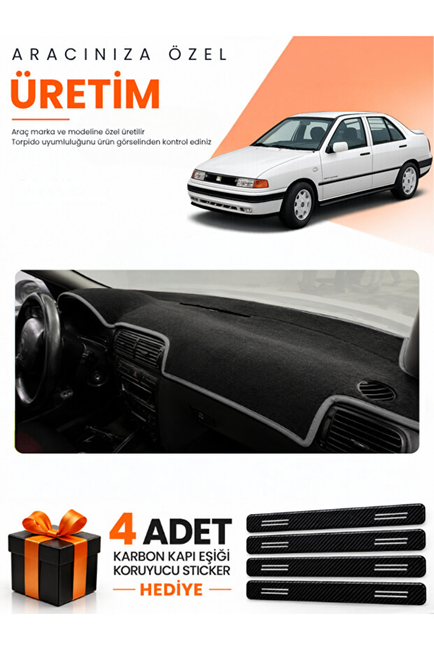 Seat Toledo (1995-2005) Compatible Torpedo Protection Cover Auto Cover - Black-Grey - Se010